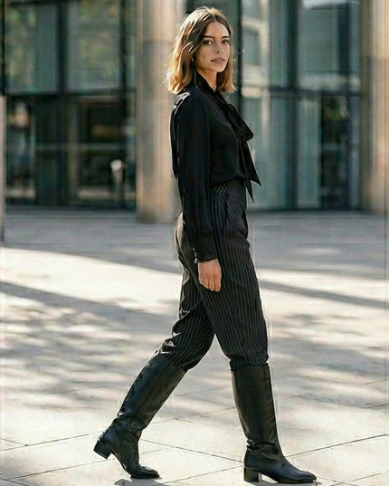 Chic High Waist Wide Leg Trousers