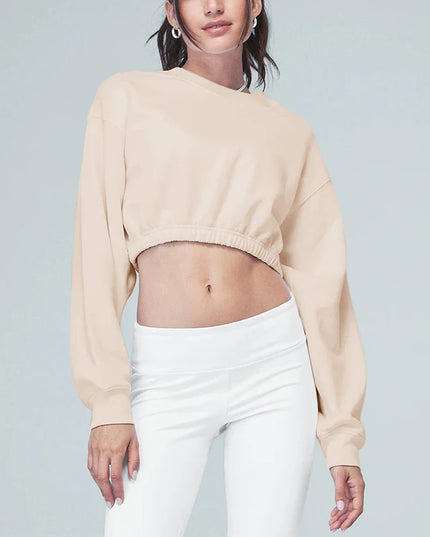 100% Cotton Cropped Hoodie Women Long Sleeve Pulovers Running Yoga Hooded Sweatshirts  Harajuku  Aesthetic Hooded Sudaderas
