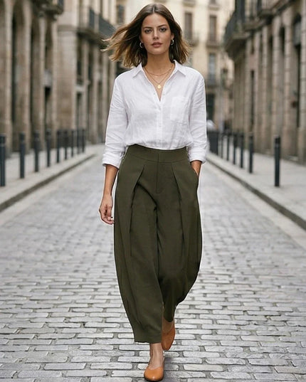 Chic High Waist Wide Leg Trousers