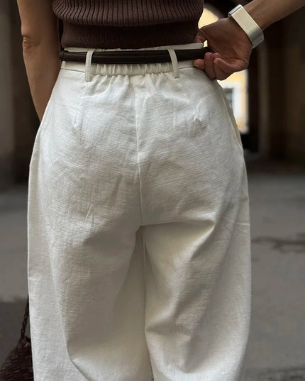 Chic Wide Leg Linen Pants