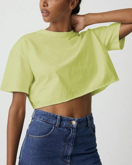 Vintage 100% Cotton Oversized T Shirt For Women Casual Solid Short Sleeve Tees Black Streetwear Top Sexy Cropped Tops