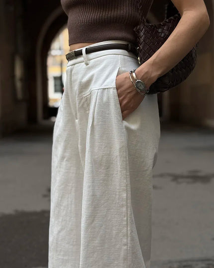 Chic Wide Leg Linen Pants