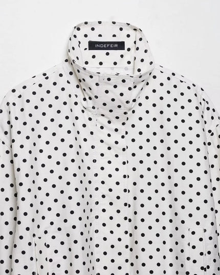 Chic Polka Dot Turtleneck Jacket