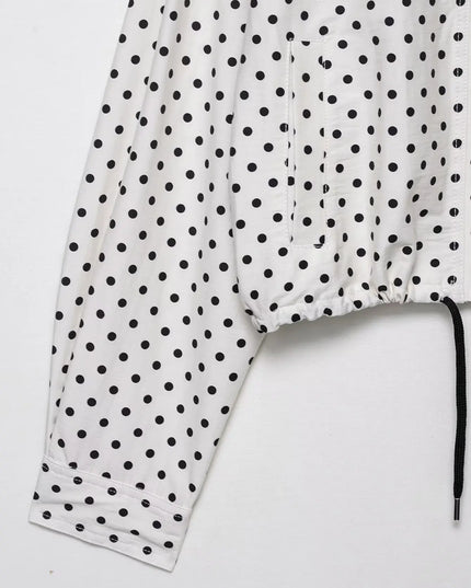 Chic Polka Dot Turtleneck Jacket
