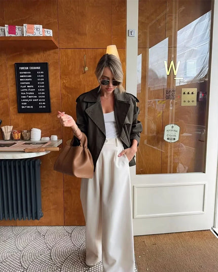 Chic Cropped Trench - Timeless Elegance