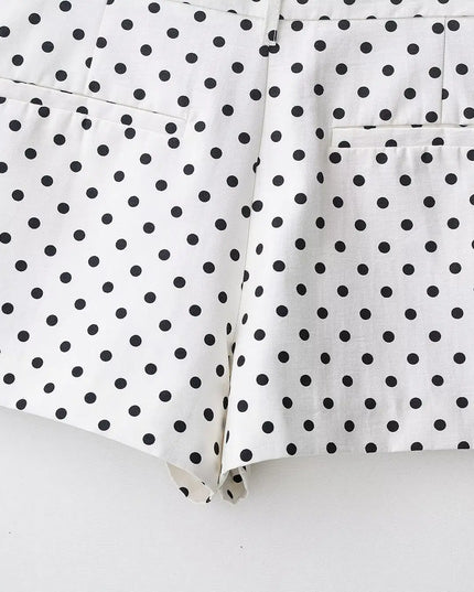 Chic Polka Dot Turtleneck Jacket