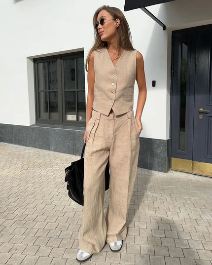 Chic Linen Set Inspired by Brazilian Fashion Icons