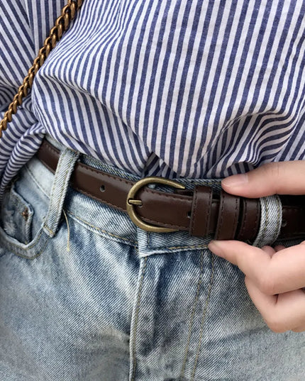 Soft and fashionable thin belt for women simple and versatile decorative jeans belt dress thin belt for women