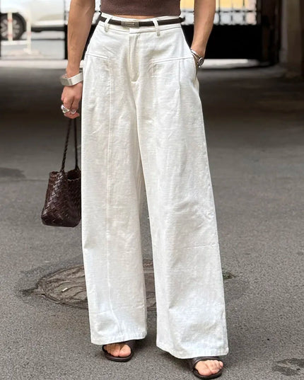 Chic Wide Leg Linen Pants