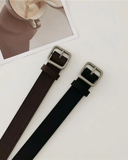 2013 new Korean fashion wild belt Chic students casual retro simple square buckle belt trouser belt men and women
