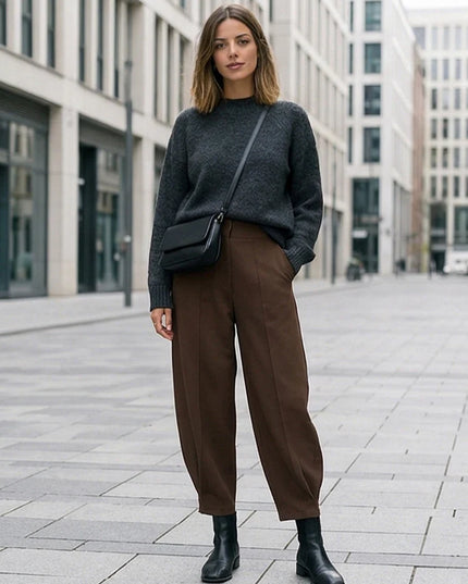 Chic High Waist Wide Leg Trousers