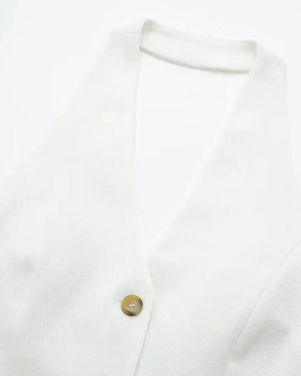 Chic Office Suit - Elegant Halter Vest & Trousers