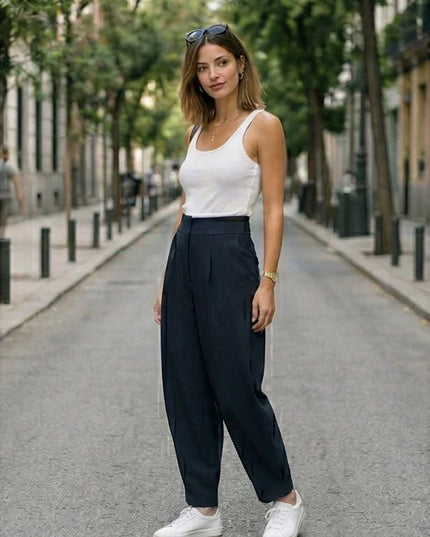 Chic High Waist Wide Leg Trousers