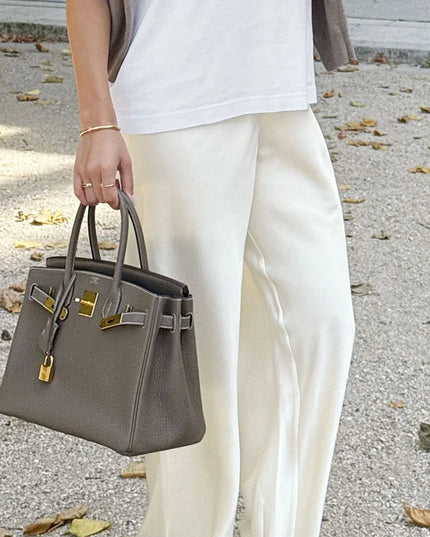 Chic Satin Wide-Leg Pants for Trendy Women