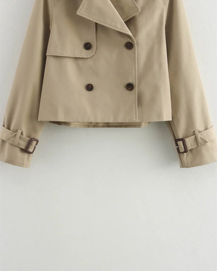 Chic Cropped Trench - Timeless Elegance