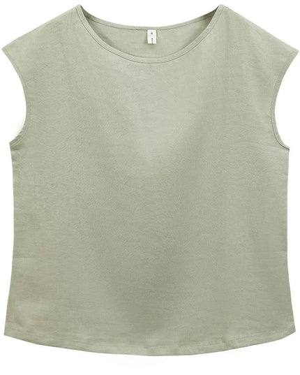 100% Linen Women'S T-Shirt Causal Solid Short Sleeve Tee Harajuku Basic All Match Shirts Female Camisetas Blusa Mujer