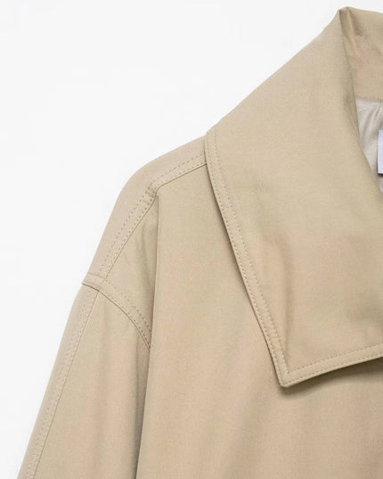 Chic Summer Set: Elegant Turn-Down Collar Jacket & Shorts