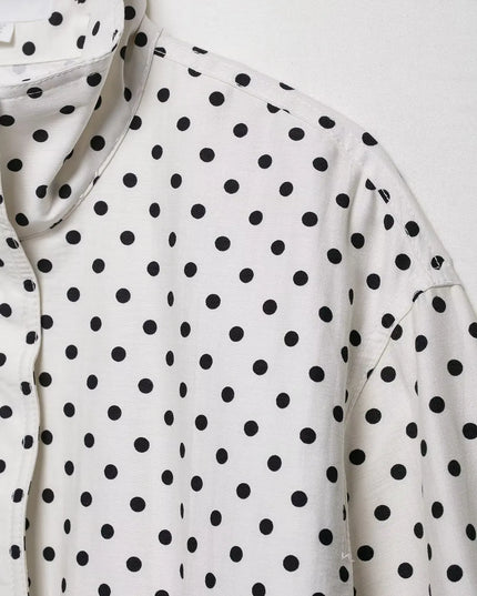 Chic Polka Dot Turtleneck Jacket