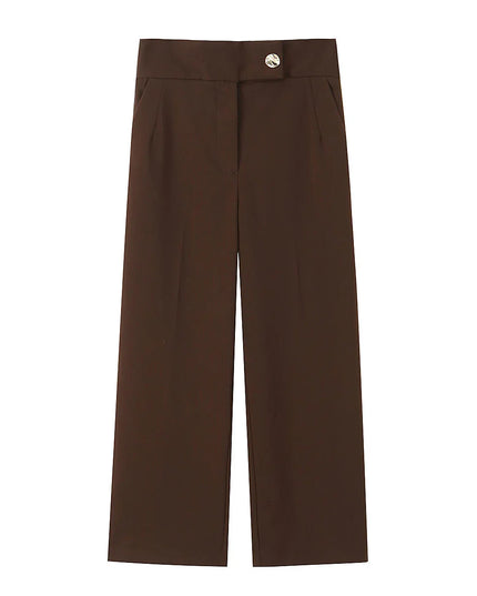 Chic Women's Set Elegant Brown Suit