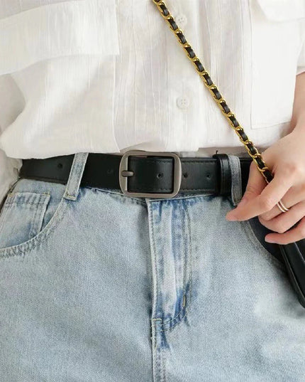 PU Leather Belt for women's Black Brown trousers belt for Jeans Casual Fashion Belts Vintage Strap Female Waistband AB005
