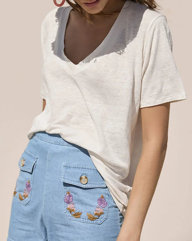 100% Cotton Women's T-shirt Sexy V-neck Short Sleeve Tees Shirts and Blouses Streetwear Tops  Youthful Woman Clothes