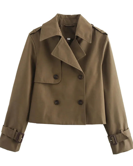 Chic Cropped Trench - Timeless Elegance