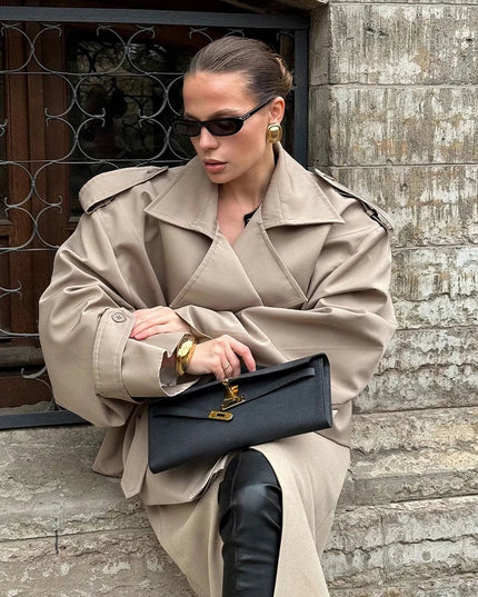 V-neck Belt Trench Coat: Chic & Versatile Style