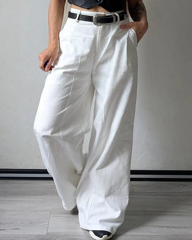 Chic Wide Leg Linen Pants