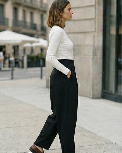 Chic High Waist Wide Leg Trousers