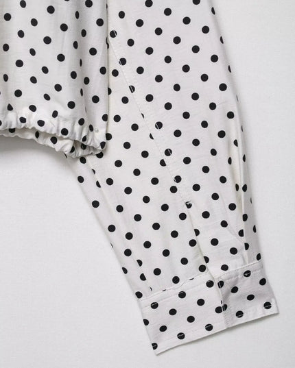 Chic Polka Dot Turtleneck Jacket