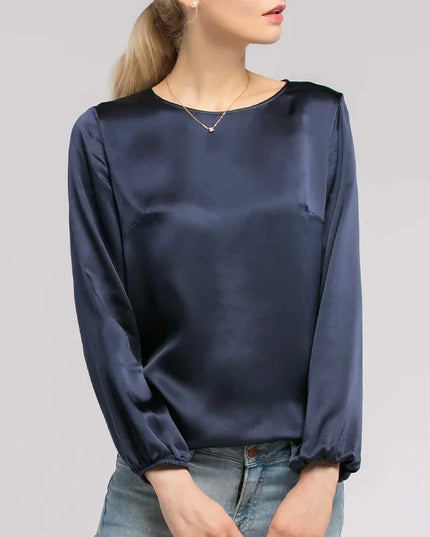 2022 New Spring Autumn Satin Woman Tshirts Vintage Long Sleeve Harajuku Shirts For Women Sexy Tops  Female Clothing