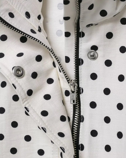 Chic Polka Dot Turtleneck Jacket