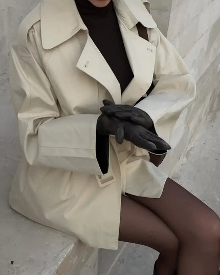 V-neck Belt Trench Coat: Chic & Versatile Style