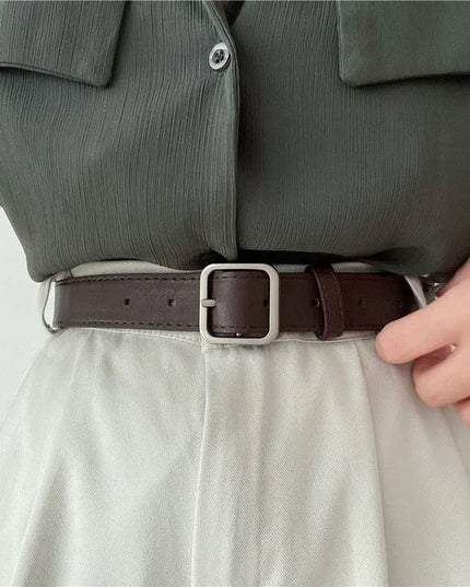 2013 new Korean fashion wild belt Chic students casual retro simple square buckle belt trouser belt men and women