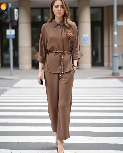 Elegant Kimono Blouse & Pant Set for Women