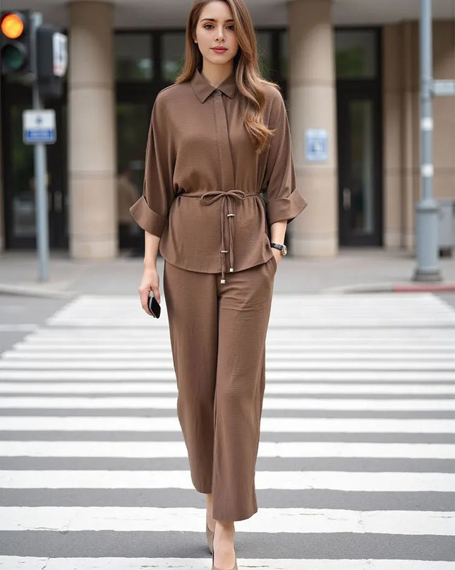Elegant Kimono Blouse & Pant Set for Women