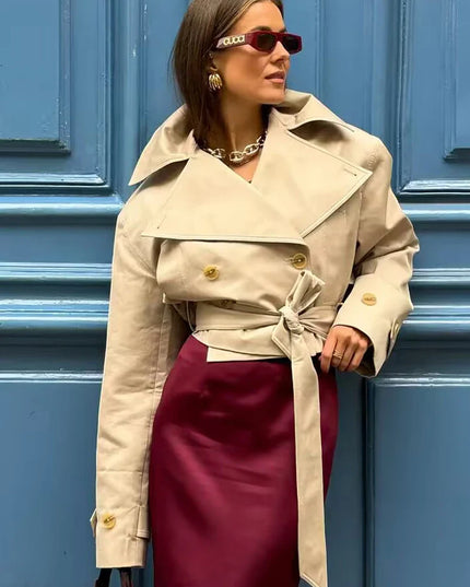 Chic Double-Breasted Trench Coat