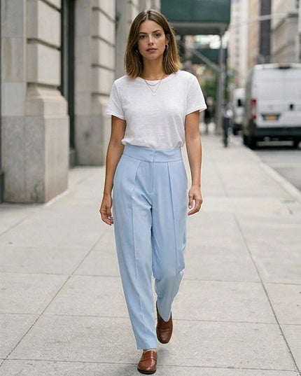 Chic High Waist Wide Leg Trousers