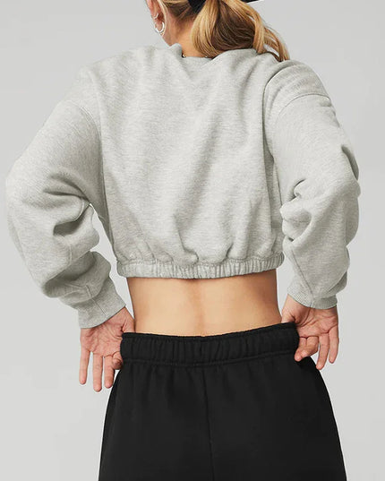 100% Cotton Cropped Hoodie Women Long Sleeve Pulovers Running Yoga Hooded Sweatshirts  Harajuku  Aesthetic Hooded Sudaderas