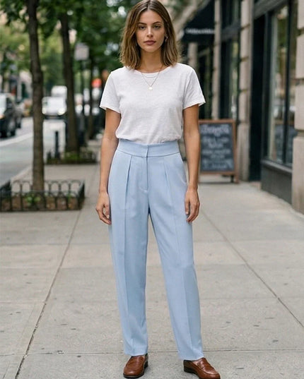 Chic High Waist Wide Leg Trousers