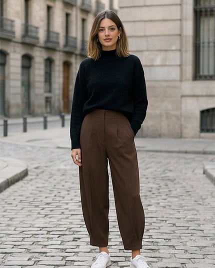 Chic High Waist Wide Leg Trousers