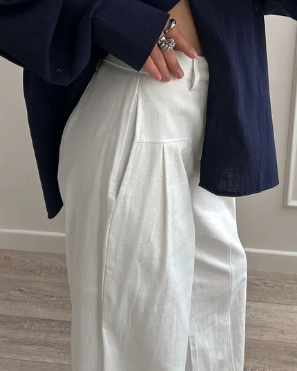 Chic Wide Leg Linen Pants